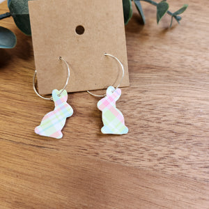 Tiny bunny hoop earrings