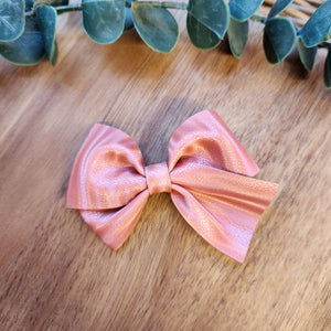 Rose Pink 4” Faux Leather Bow