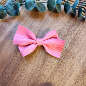 Pink 4” Faux Leather Bow