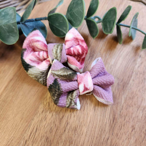 Lavender Floral Itty Bitty Piggies on Clips