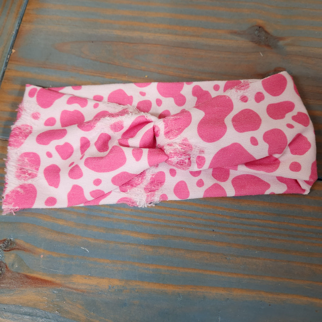 Distressed cow print Adult Headband