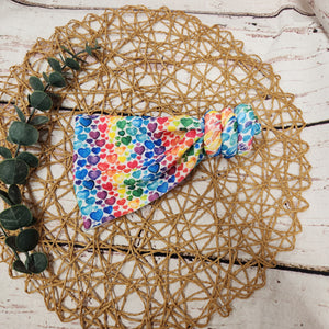 Rainbow hearts baby topknot