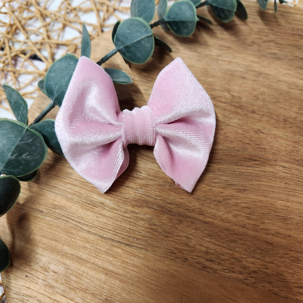 Pink velvet big bow