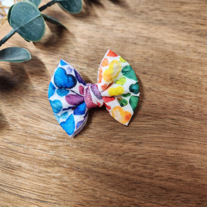 Rainbow Itty Bitty Bow on Nylon