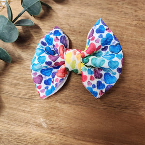 Rainbow Itty Bitty Bow on Nylon
