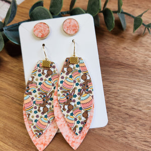 Feathered bunny earrings with studs