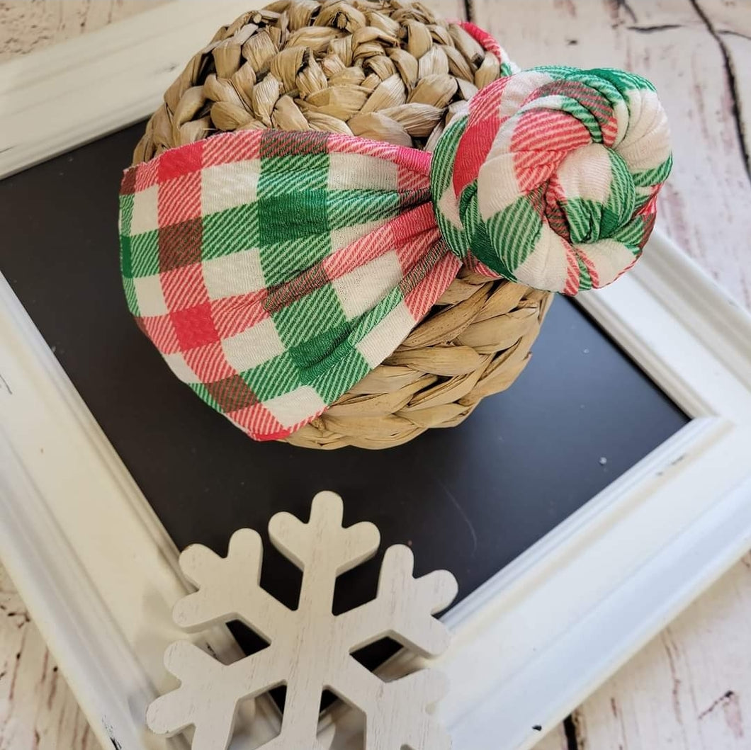 Red & Green Plaid Top Knot