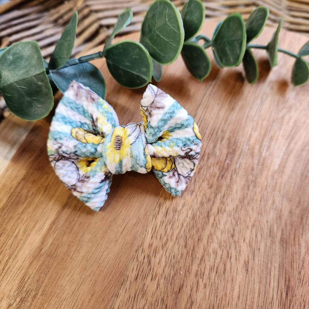 Fall Striped Itty Bitty Bow on Clip