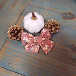 Mauve Floral Sailor Bow