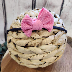 Perfect Pink Itty Bitty Bow on Black Nylon