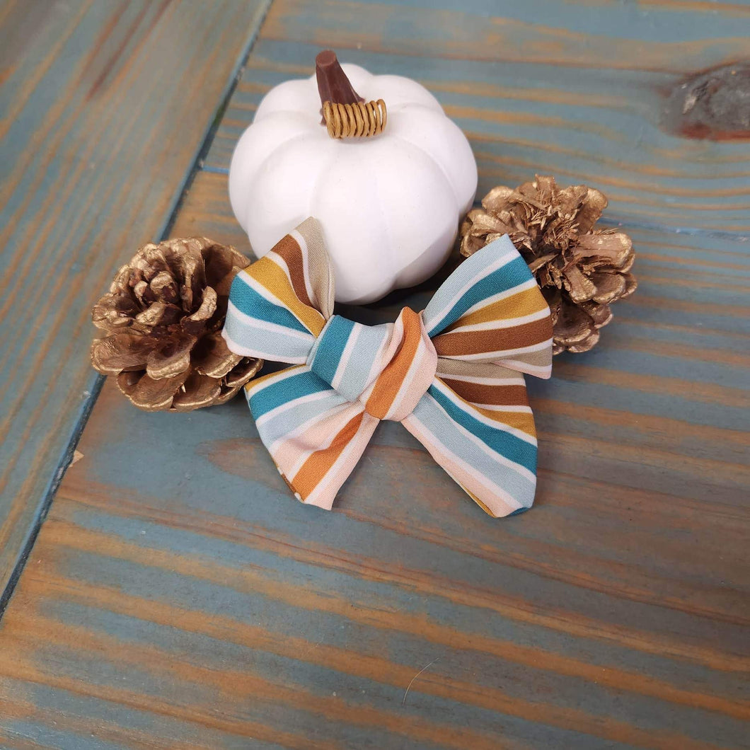 Teal Neutral Sailor Bow