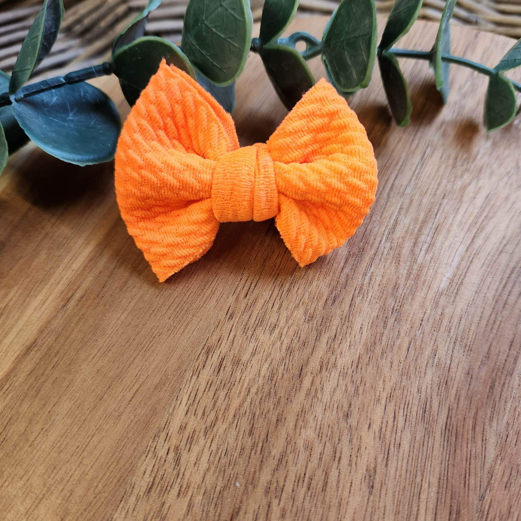 Orange Itty Bitty Bow on Clip