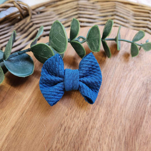 Ocean Blue Itty Bitty Bow on Clip